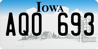 IA license plate AQO693