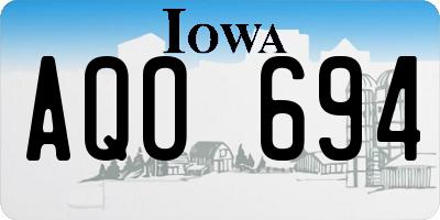 IA license plate AQO694