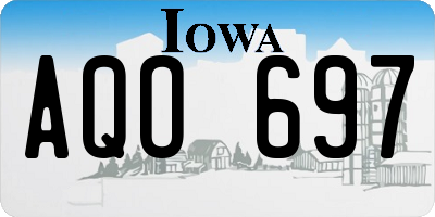 IA license plate AQO697