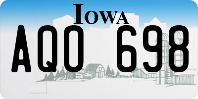 IA license plate AQO698