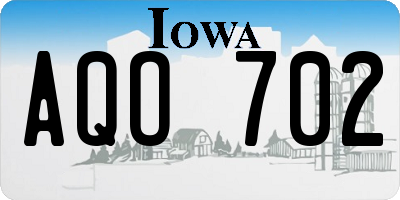 IA license plate AQO702
