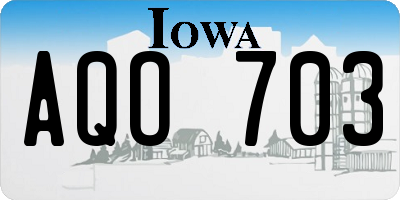 IA license plate AQO703
