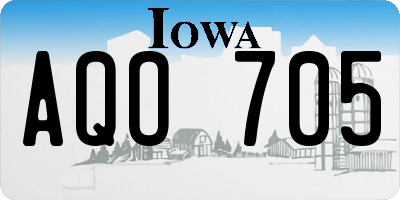 IA license plate AQO705