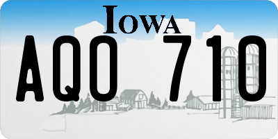 IA license plate AQO710