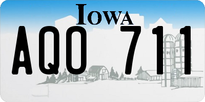 IA license plate AQO711