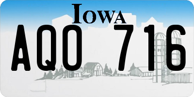 IA license plate AQO716