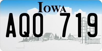 IA license plate AQO719