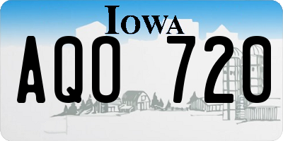 IA license plate AQO720
