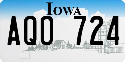 IA license plate AQO724