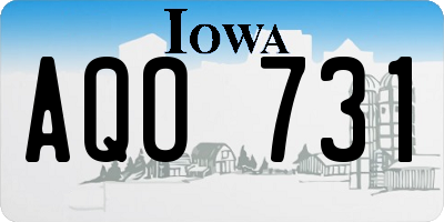 IA license plate AQO731