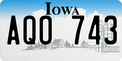 IA license plate AQO743