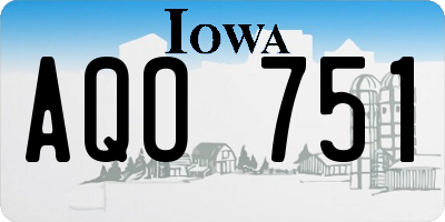IA license plate AQO751