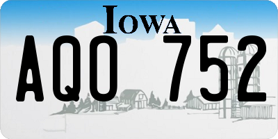 IA license plate AQO752