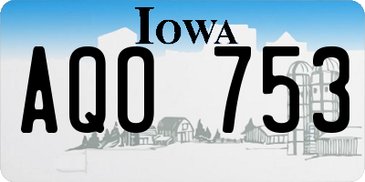 IA license plate AQO753