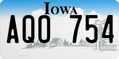 IA license plate AQO754