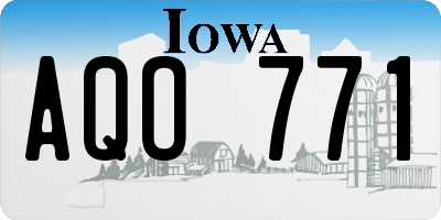 IA license plate AQO771