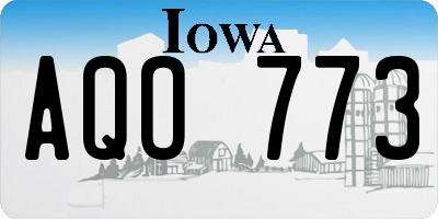 IA license plate AQO773