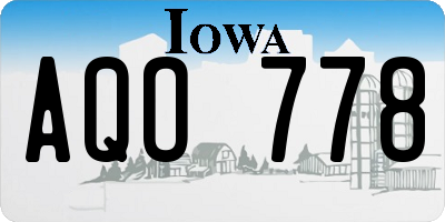 IA license plate AQO778