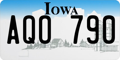 IA license plate AQO790