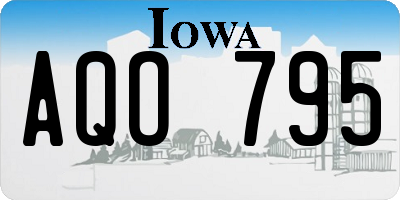 IA license plate AQO795