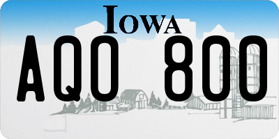 IA license plate AQO800