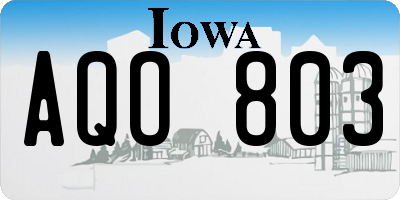 IA license plate AQO803