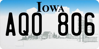 IA license plate AQO806