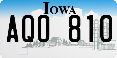 IA license plate AQO810