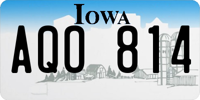 IA license plate AQO814