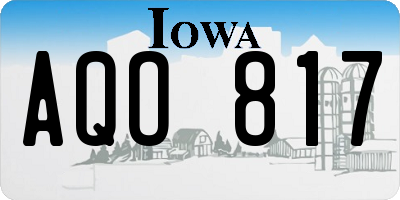 IA license plate AQO817
