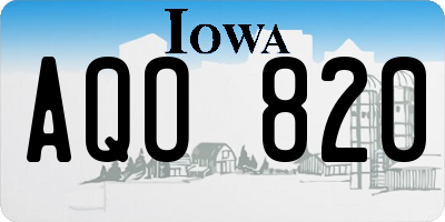 IA license plate AQO820