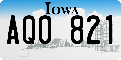 IA license plate AQO821