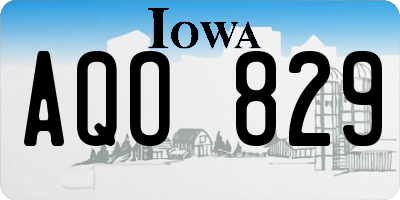 IA license plate AQO829