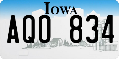 IA license plate AQO834