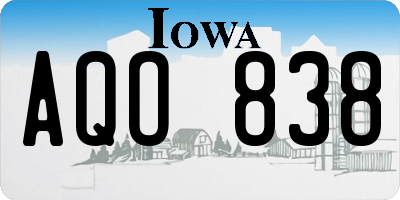 IA license plate AQO838