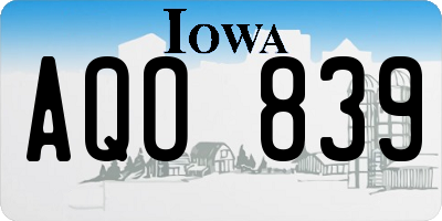 IA license plate AQO839