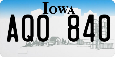 IA license plate AQO840