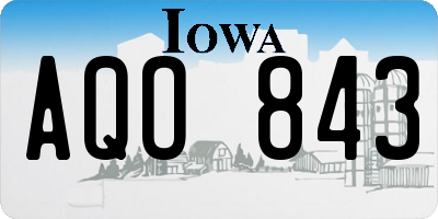 IA license plate AQO843