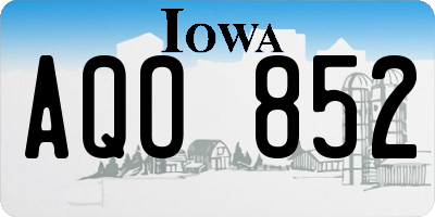 IA license plate AQO852