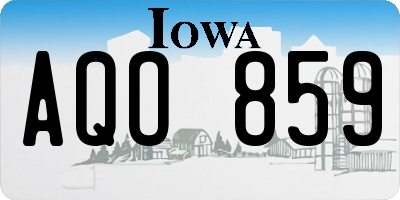 IA license plate AQO859