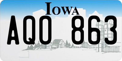 IA license plate AQO863