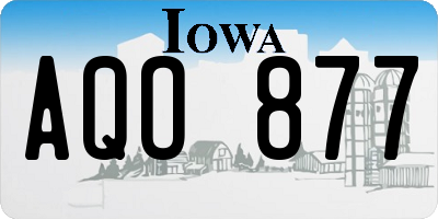 IA license plate AQO877