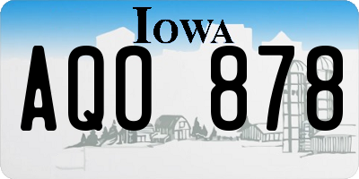 IA license plate AQO878