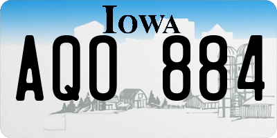 IA license plate AQO884