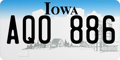 IA license plate AQO886