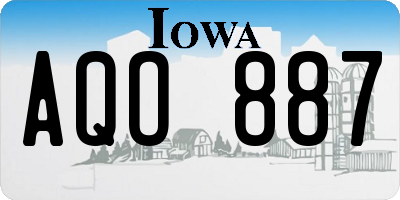 IA license plate AQO887
