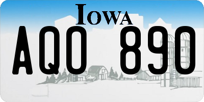 IA license plate AQO890