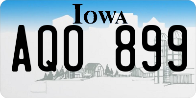 IA license plate AQO899
