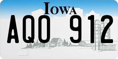 IA license plate AQO912