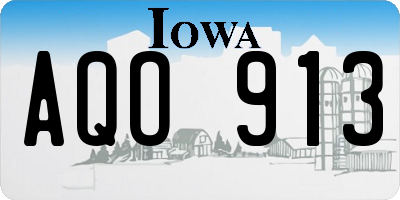 IA license plate AQO913